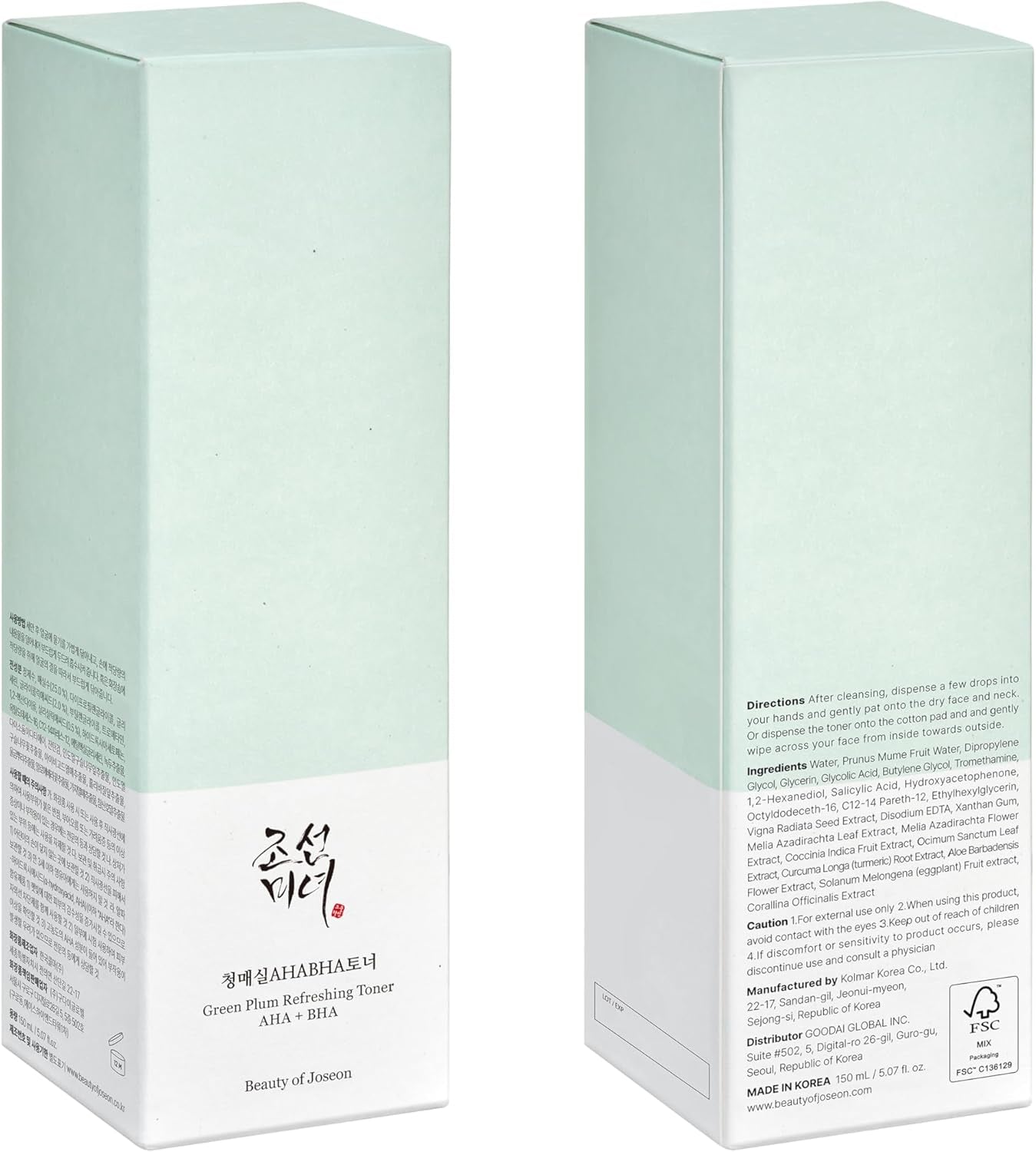 AHA + BHA Green Plum Refreshing Toner 150 Ml