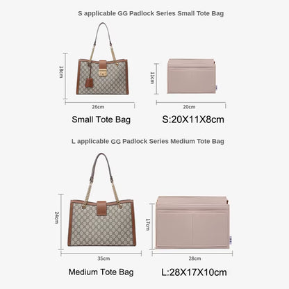 Fits GG Padlock Felt Cloth Bag Liner Travel Insert Organizer Handbag Purse Large Liner Portable Cosmetic Bags Handbag Shaper