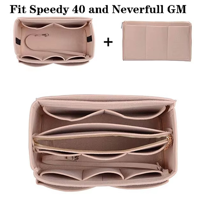 Make up Organizer Insert Bag for Handbag, Travel Inner Purse Portable Cosmetic Bag, Fit Cosmetic Bags Fit Speedy Neverfull