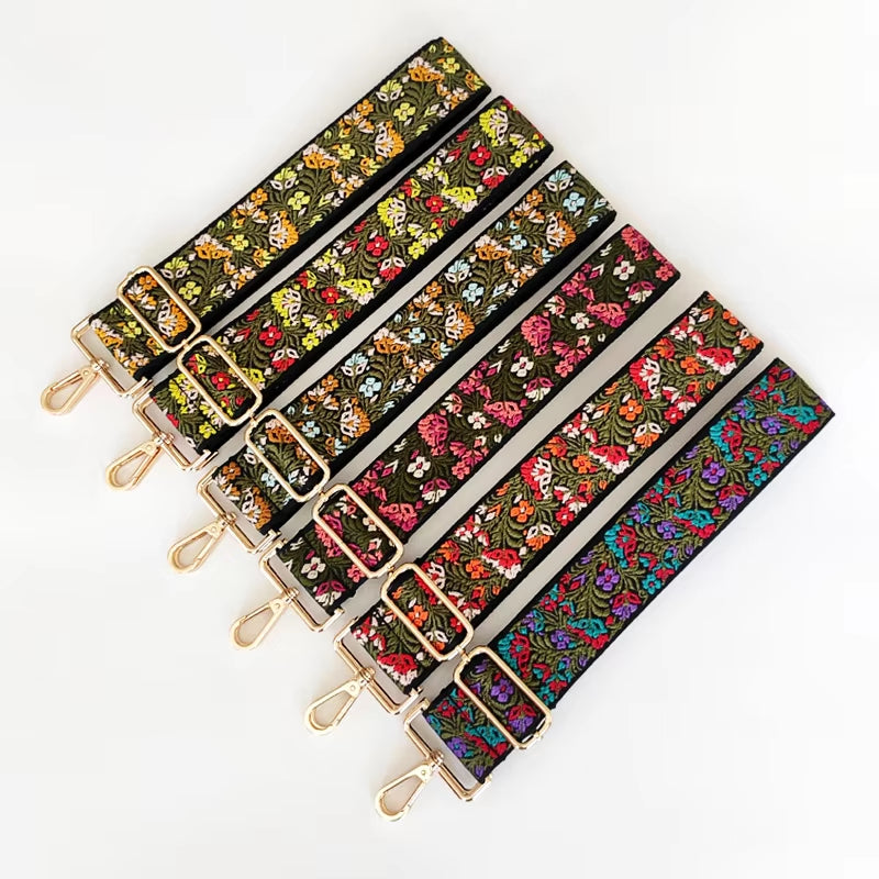 Flowers Bag Strap Women Handbag Belt Wide Shoulder Bag Strap Replacement Strap Accessory Bag Part Adjustable Belt for Bag 130Cm