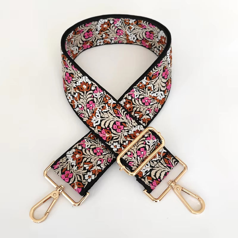 Flowers Bag Strap Women Handbag Belt Wide Shoulder Bag Strap Replacement Strap Accessory Bag Part Adjustable Belt for Bag 130Cm