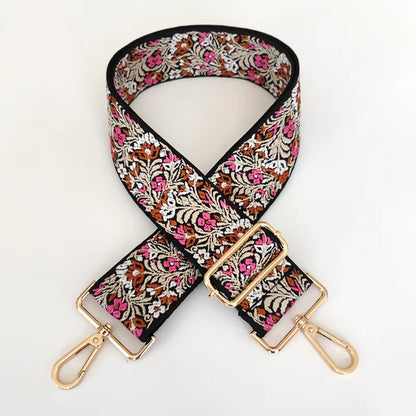 Flowers Bag Strap Women Handbag Belt Wide Shoulder Bag Strap Replacement Strap Accessory Bag Part Adjustable Belt for Bag 130Cm