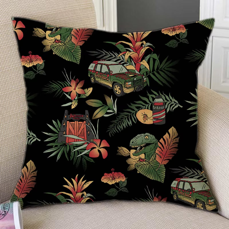 Floral Warrior Cartoon Art Space Ship Cute Cartoon Sofa Decorative Throw Pillow Case Cotton Linen Square Funky Art Cushion Cover