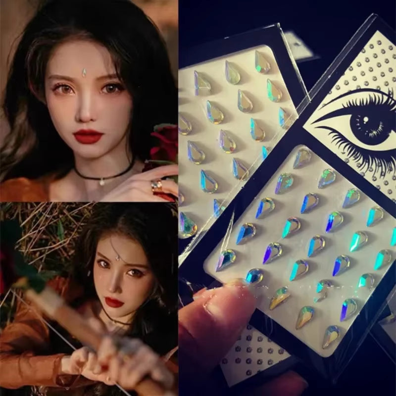 Makeup Diamond Pearl Eyes Face Music Festival DIY Body Starfish Mermaid Crystal Tattoo Rhinestone Nail Art Eyeshadow Sticker New