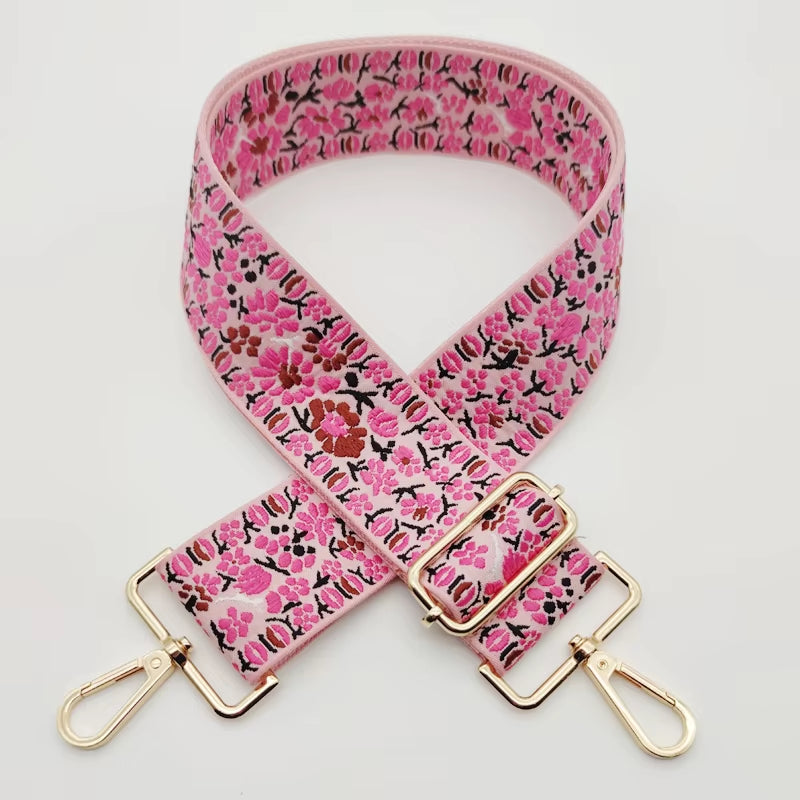 Flowers Bag Strap Women Handbag Belt Wide Shoulder Bag Strap Replacement Strap Accessory Bag Part Adjustable Belt for Bag 130Cm