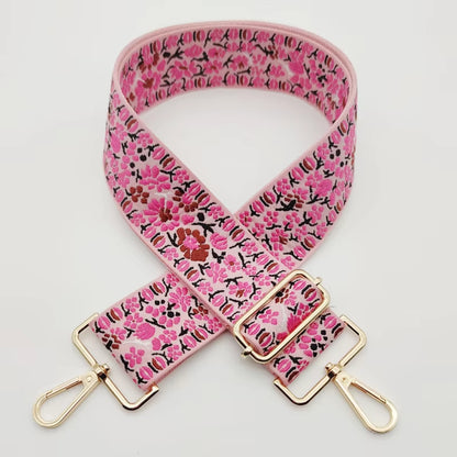Flowers Bag Strap Women Handbag Belt Wide Shoulder Bag Strap Replacement Strap Accessory Bag Part Adjustable Belt for Bag 130Cm