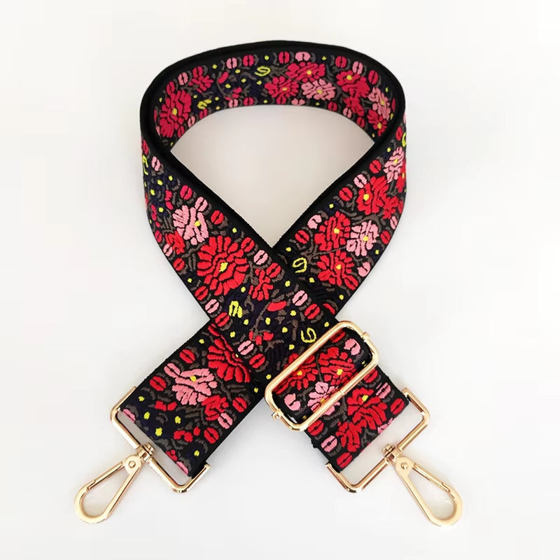 Flowers Bag Strap Women Handbag Belt Wide Shoulder Bag Strap Replacement Strap Accessory Bag Part Adjustable Belt for Bag 130Cm