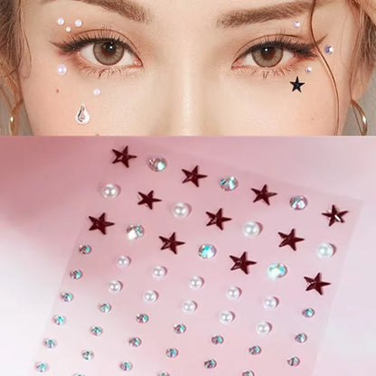 Makeup Diamond Pearl Eyes Face Music Festival DIY Body Starfish Mermaid Crystal Tattoo Rhinestone Nail Art Eyeshadow Sticker New