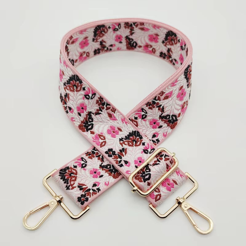 Flowers Bag Strap Women Handbag Belt Wide Shoulder Bag Strap Replacement Strap Accessory Bag Part Adjustable Belt for Bag 130Cm