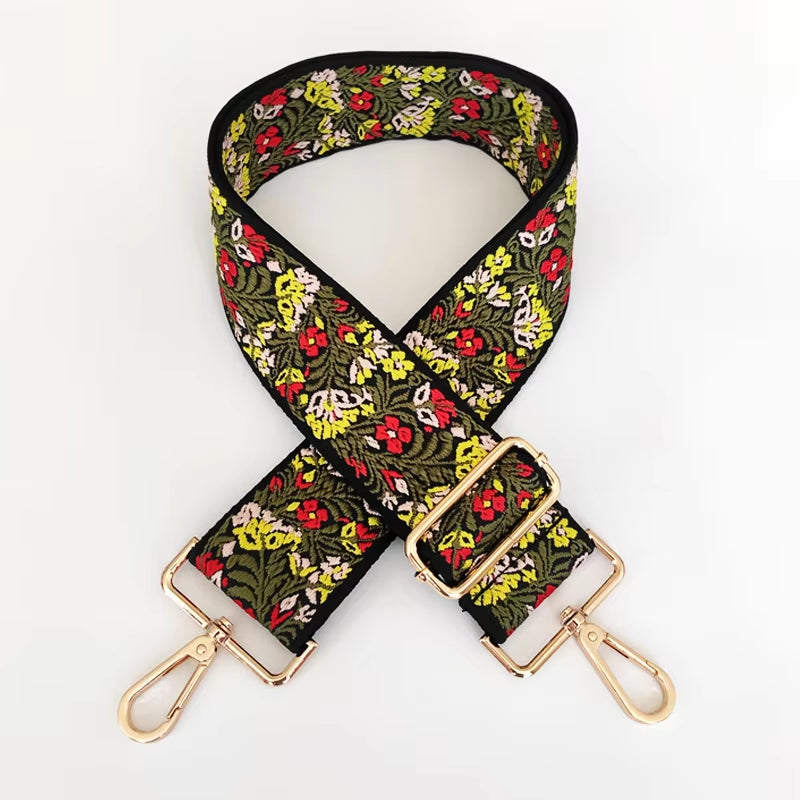 Flowers Bag Strap Women Handbag Belt Wide Shoulder Bag Strap Replacement Strap Accessory Bag Part Adjustable Belt for Bag 130Cm