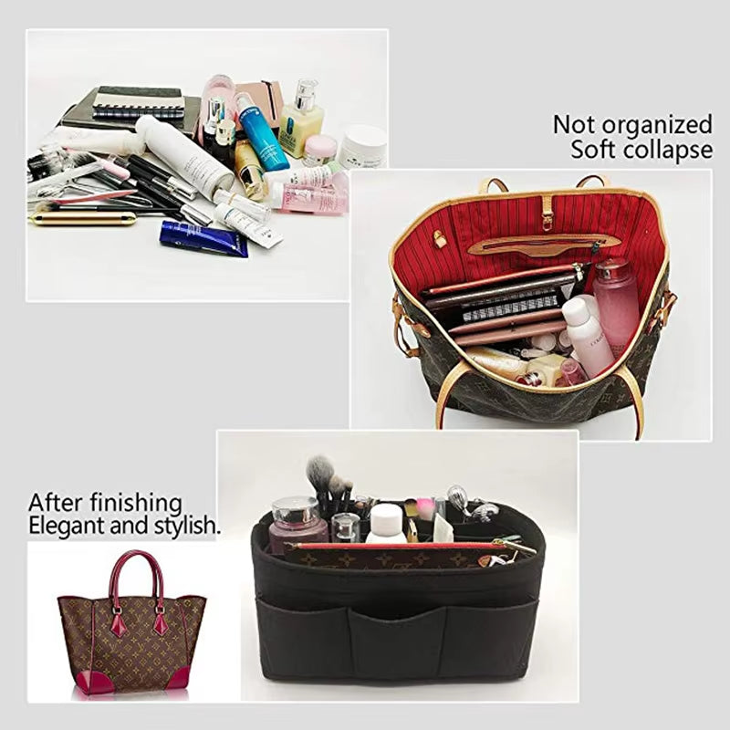Make up Organizer Insert Bag for Handbag, Travel Inner Purse Portable Cosmetic Bag, Fit Cosmetic Bags Fit Speedy Neverfull