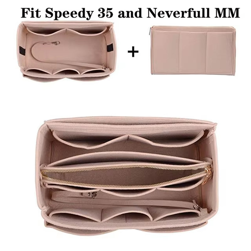 Make up Organizer Insert Bag for Handbag, Travel Inner Purse Portable Cosmetic Bag, Fit Cosmetic Bags Fit Speedy Neverfull