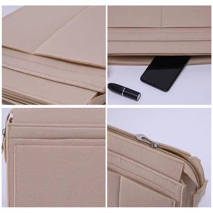 Fits GG Padlock Felt Cloth Bag Liner Travel Insert Organizer Handbag Purse Large Liner Portable Cosmetic Bags Handbag Shaper