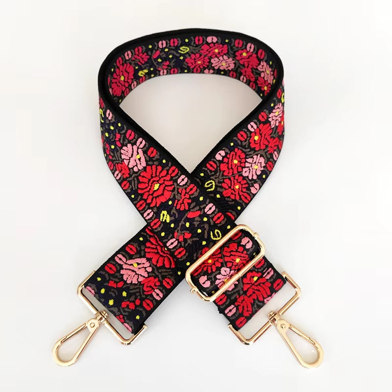 Flowers Bag Strap Women Handbag Belt Wide Shoulder Bag Strap Replacement Strap Accessory Bag Part Adjustable Belt for Bag 130Cm