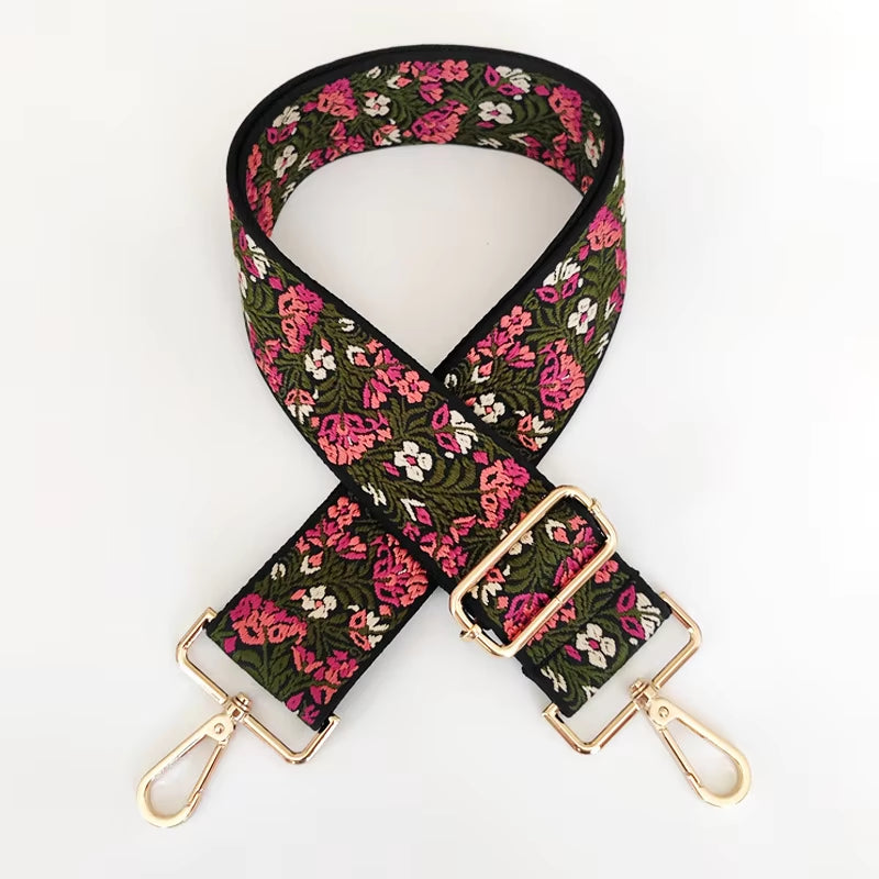Flowers Bag Strap Women Handbag Belt Wide Shoulder Bag Strap Replacement Strap Accessory Bag Part Adjustable Belt for Bag 130Cm